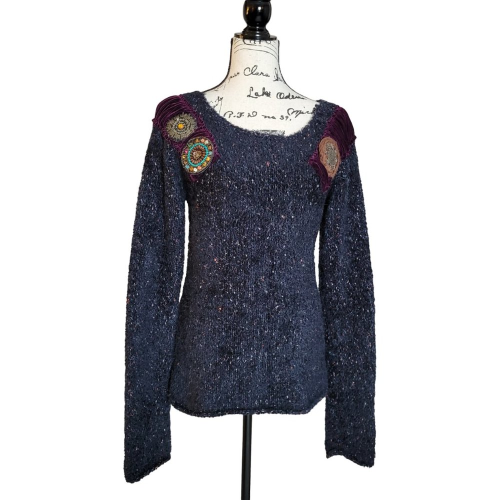 Buffalo David Bitton Round Neck Sweater Blue - Size XL